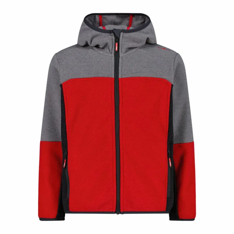 Bambino CMP Pile E Felpe^Pile con zip da bambino in knit tech con cappuccio