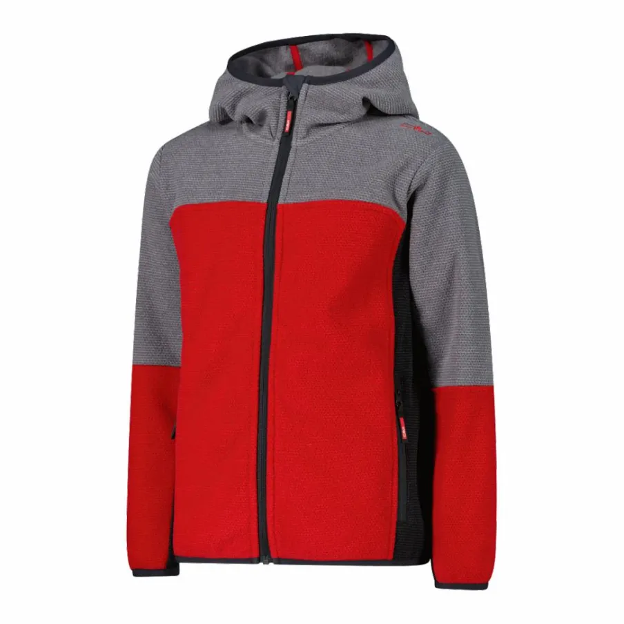 Bambino CMP Pile E Felpe^Pile con zip da bambino in knit tech con cappuccio