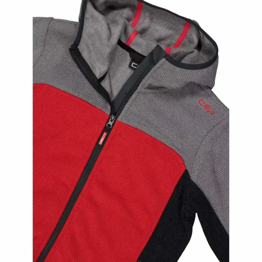 Bambino CMP Pile E Felpe^Pile con zip da bambino in knit tech con cappuccio