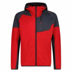 Uomo CMP Pile^Pile Grid Tech con zip da uomo con cappuccio melange