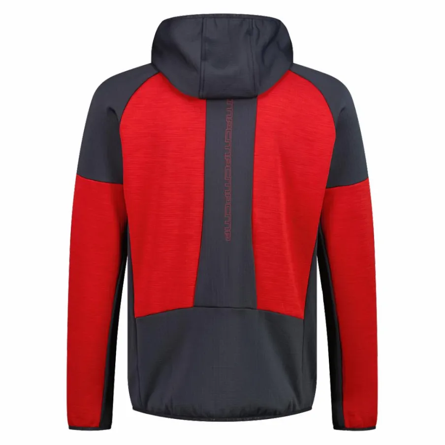 Uomo CMP Pile^Pile Grid Tech con zip da uomo con cappuccio melange