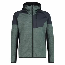 Uomo CMP Pile^Pile Grid Tech con zip da uomo con cappuccio melange