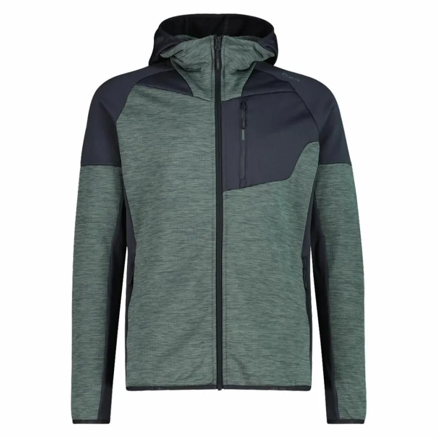 Uomo CMP Pile^Pile Grid Tech con zip da uomo con cappuccio melange