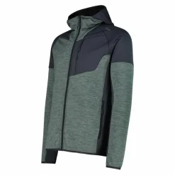 Uomo CMP Pile^Pile Grid Tech con zip da uomo con cappuccio melange