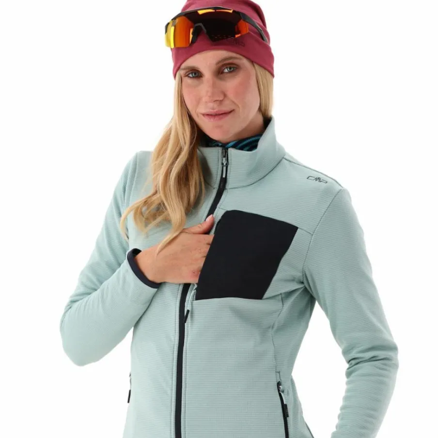 Donna CMP Pile^Pile Grid Tech con zip da donna