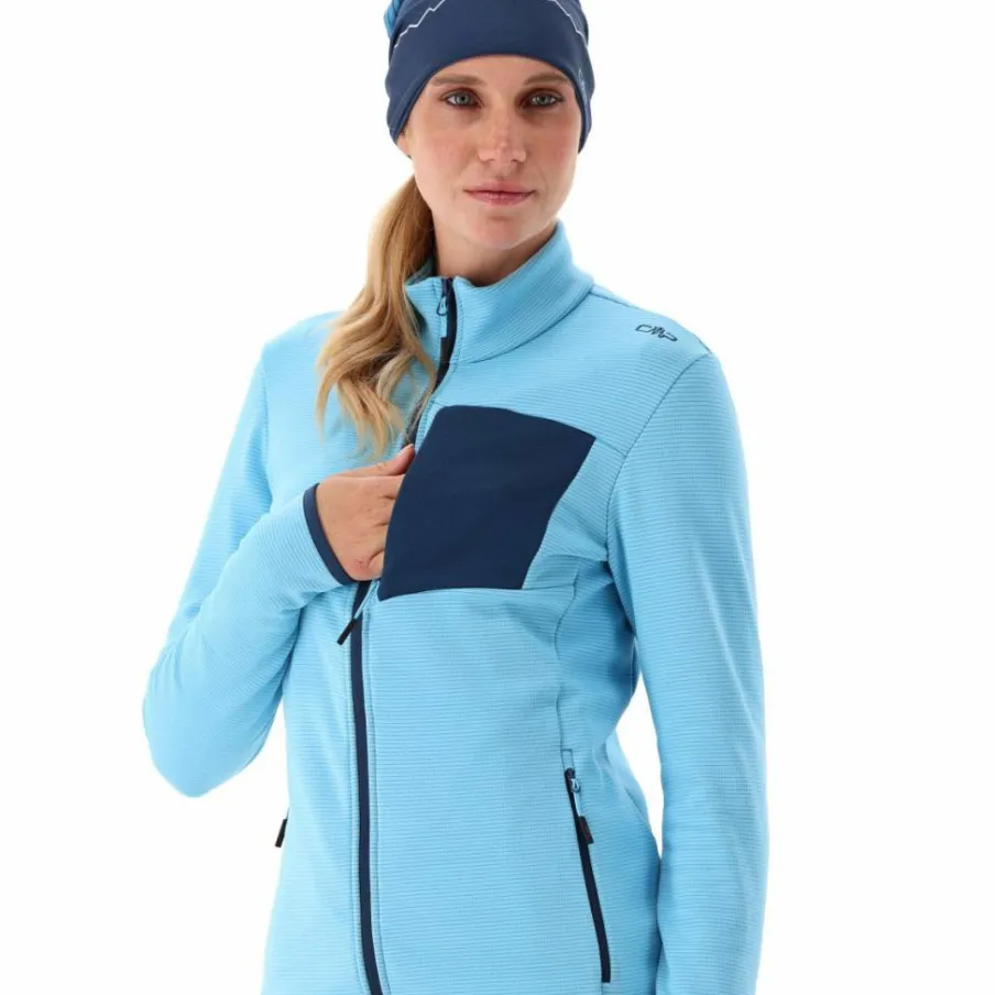 Donna CMP Pile^Pile Grid Tech con zip da donna