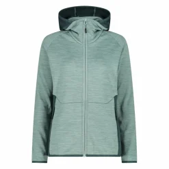 Donna CMP Pile^Pile Grid Tech con zip da donna melange con cappuccio