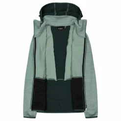 Donna CMP Pile^Pile Grid Tech con zip da donna melange con cappuccio