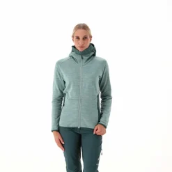 Donna CMP Pile^Pile Grid Tech con zip da donna melange con cappuccio