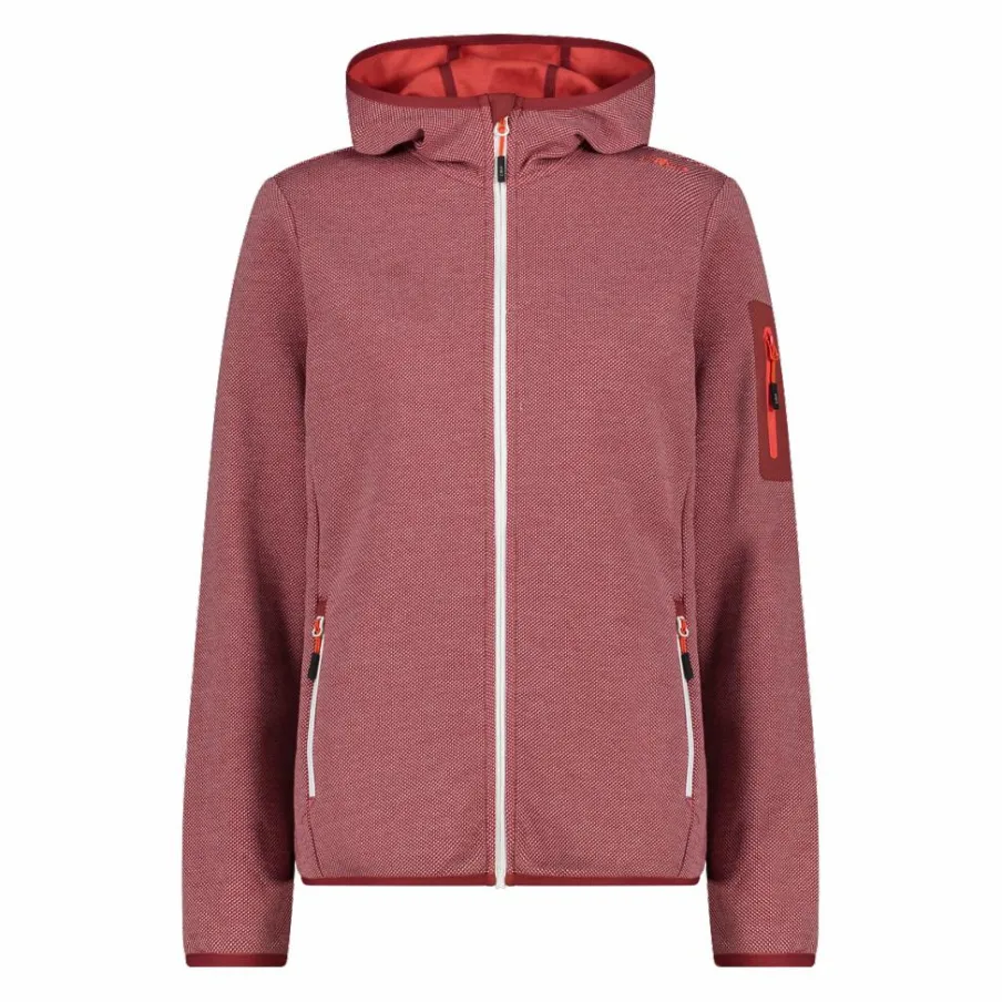 Donna CMP Pile^Pile Knit-tech con cappuccio e mesh