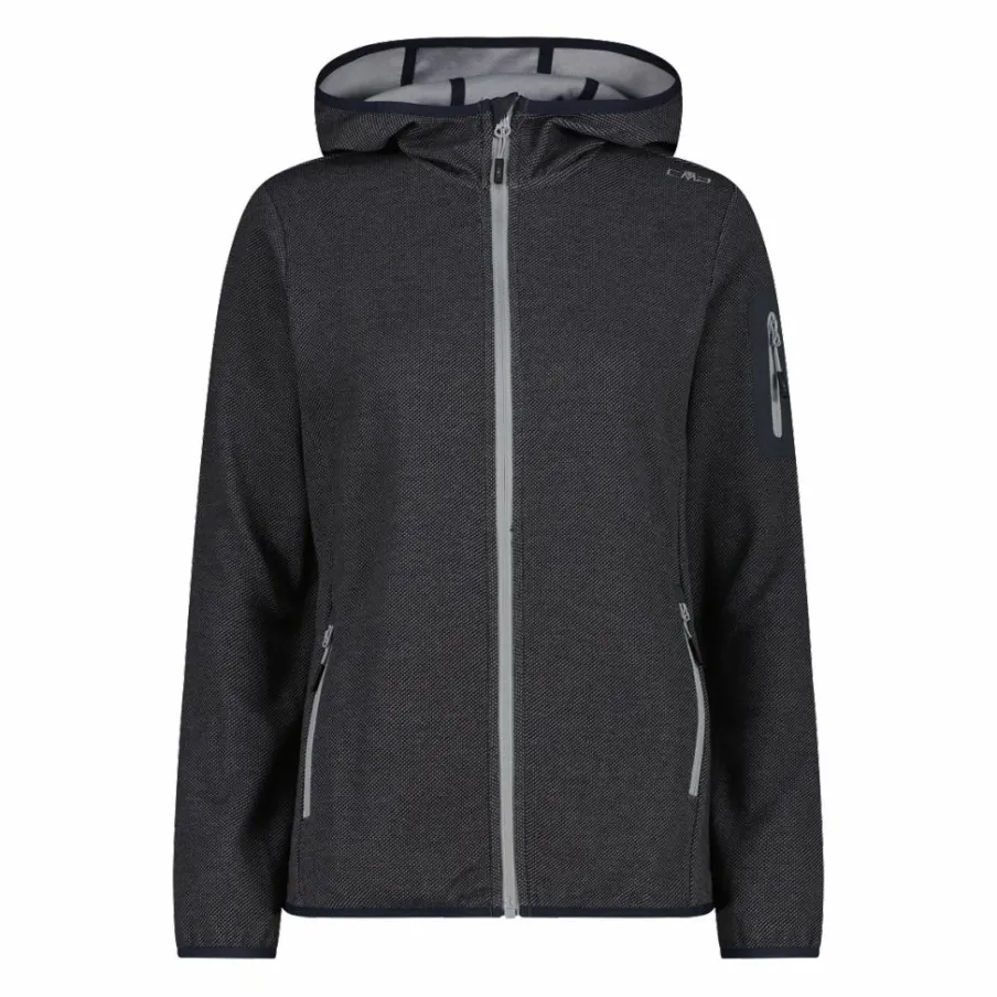 Donna CMP Pile^Pile Knit-tech con cappuccio e mesh