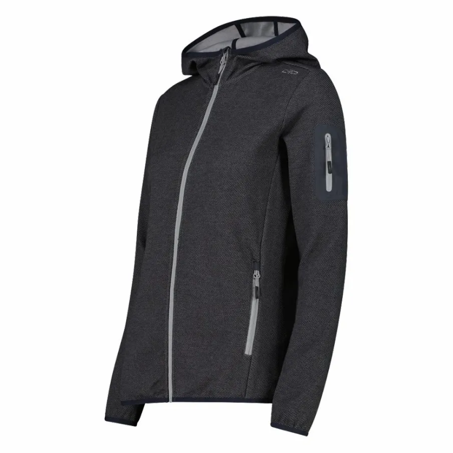 Donna CMP Pile^Pile Knit-tech con cappuccio e mesh