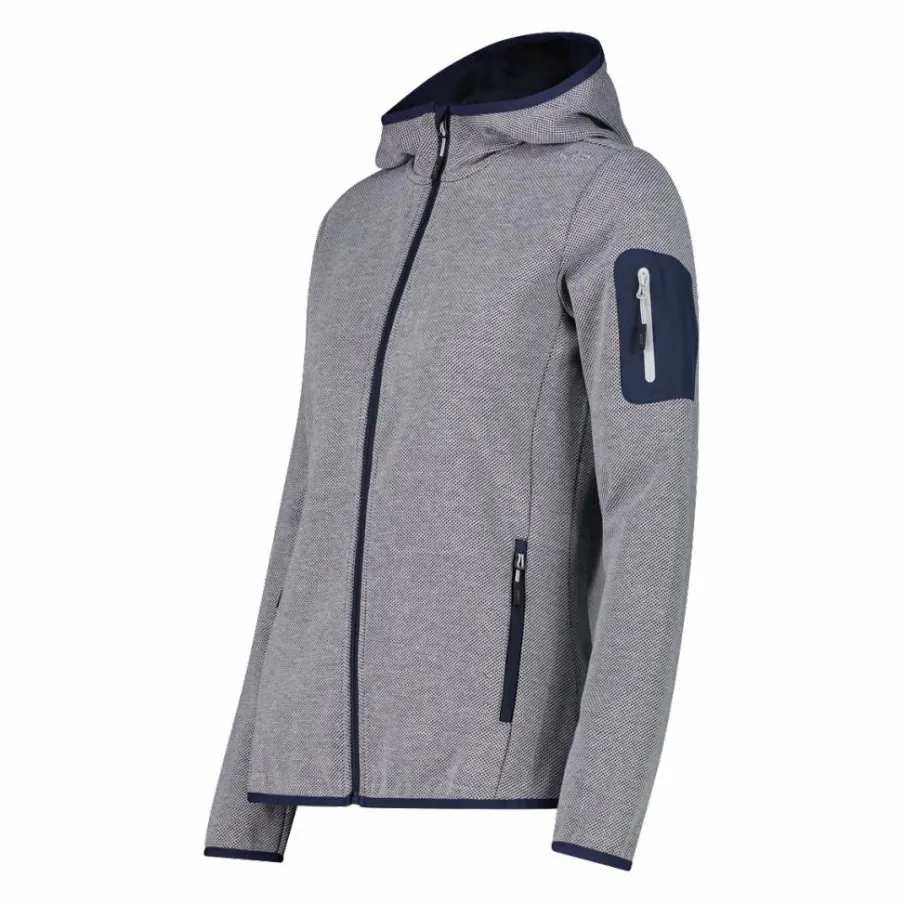 Donna CMP Pile^Pile Knit-tech con cappuccio e mesh