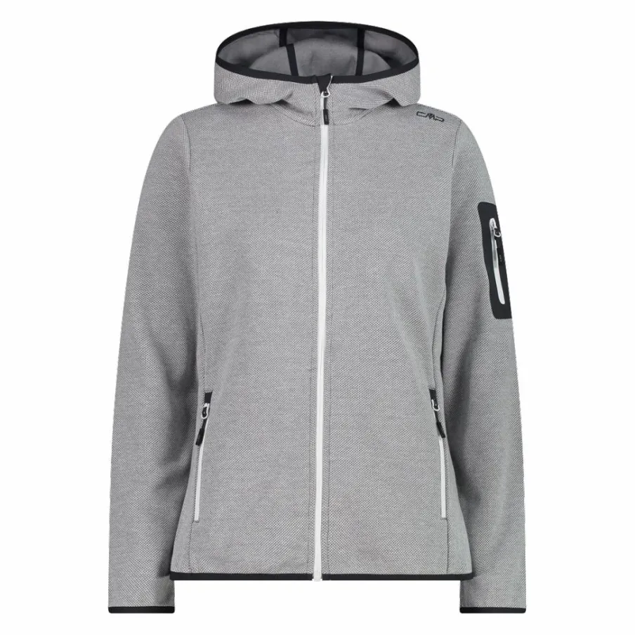 Donna CMP Pile^Pile Knit-tech con cappuccio e mesh