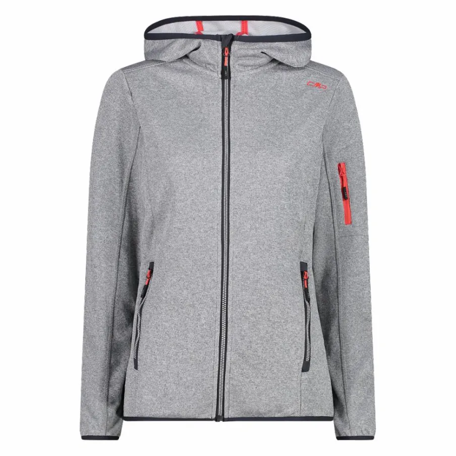 Donna CMP Pile^Pile Knit-tech con cappuccio e mesh