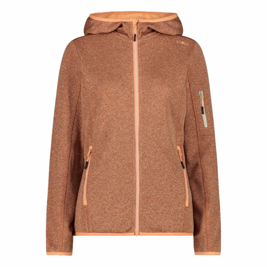 Donna CMP Pile^Pile Knit-tech con cappuccio e mesh