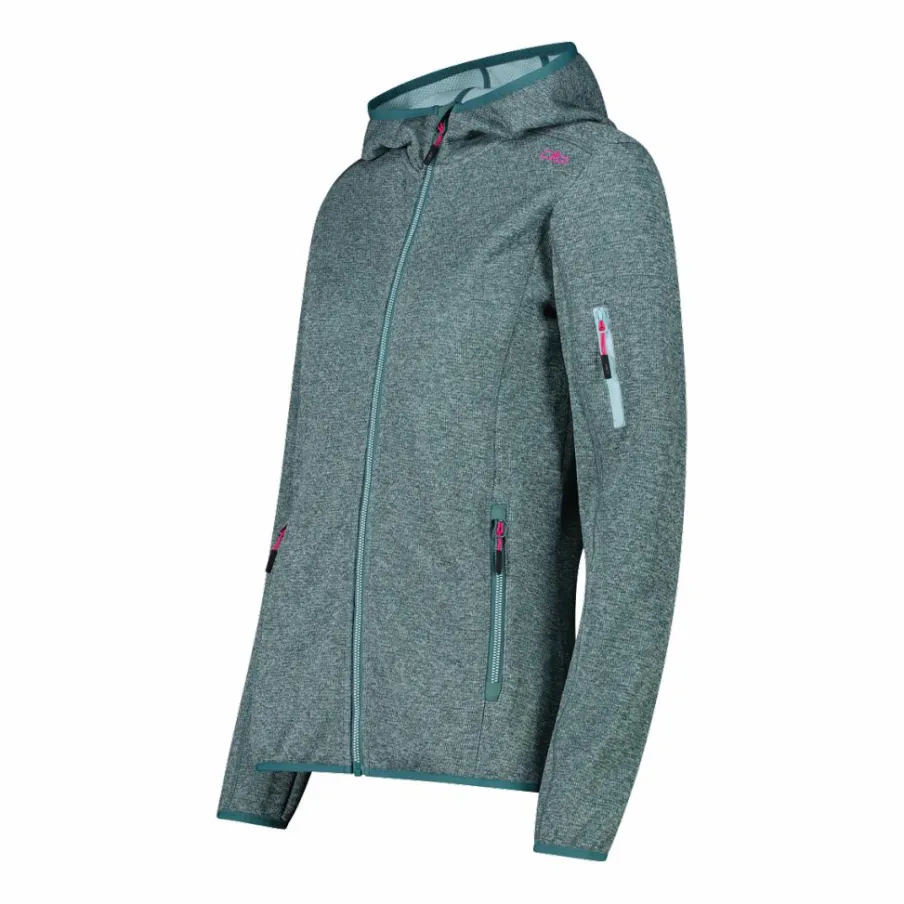 Donna CMP Pile^Pile Knit-tech con cappuccio e mesh