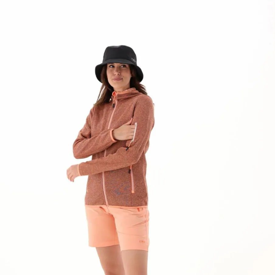 Donna CMP Pile^Pile Knit-tech con cappuccio e mesh