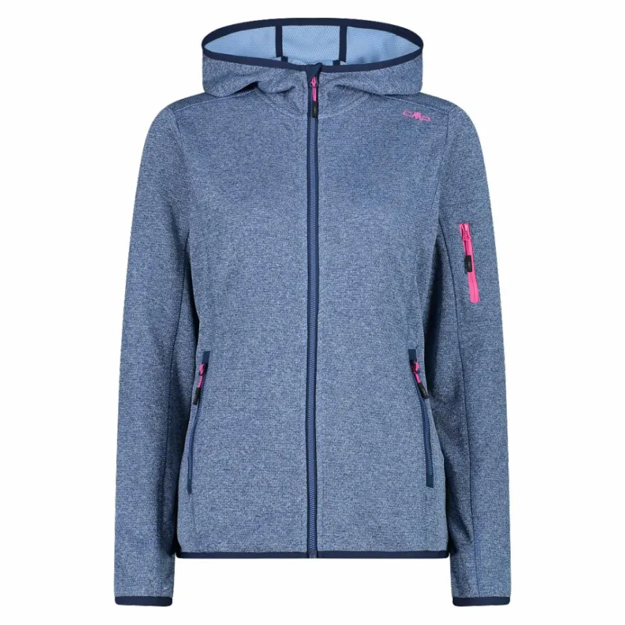 Donna CMP Pile^Pile Knit-tech con cappuccio e mesh