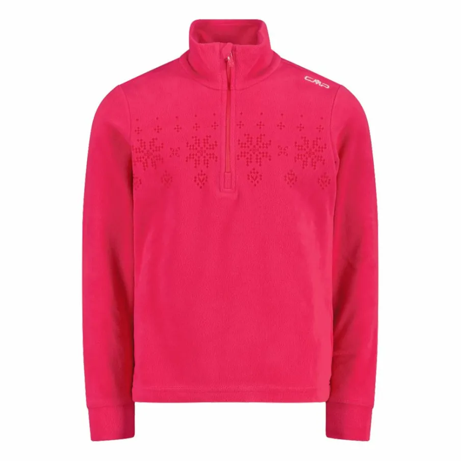 CMP Pile E Felpe^Pile mezza zip arctic fleece da bambina con fiocco di neve