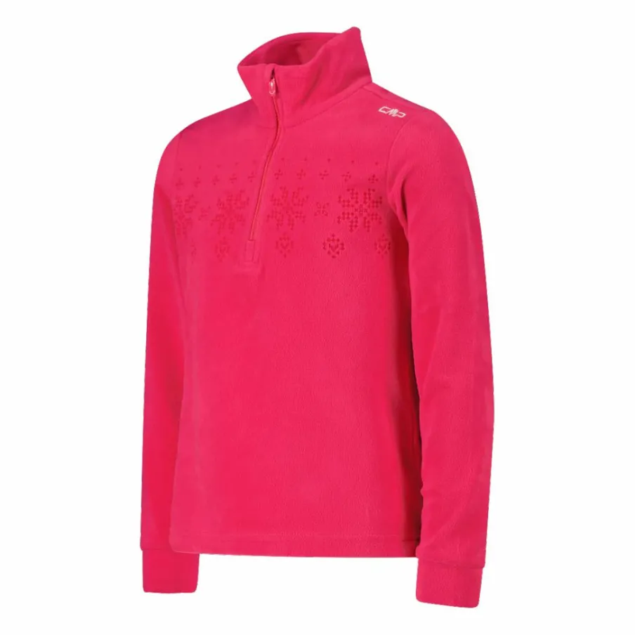 CMP Pile E Felpe^Pile mezza zip arctic fleece da bambina con fiocco di neve