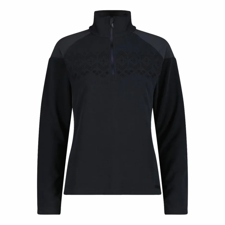 Donna CMP Pile^Pile mezza zip arctic fleece da donna con dettaglio stampato frontale