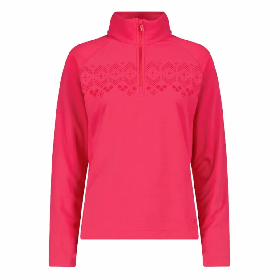 Donna CMP Pile^Pile mezza zip arctic fleece da donna con dettaglio stampato frontale