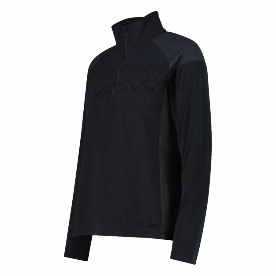 Donna CMP Pile^Pile mezza zip arctic fleece da donna con dettaglio stampato frontale