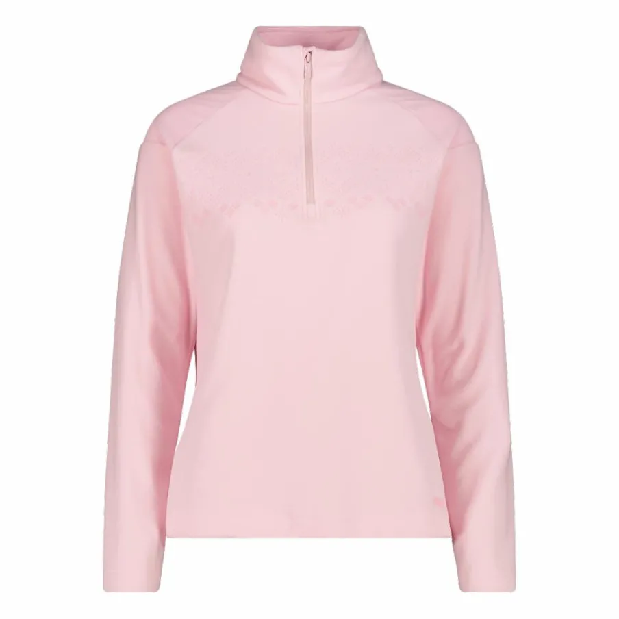 Donna CMP Pile^Pile mezza zip arctic fleece da donna con dettaglio stampato frontale