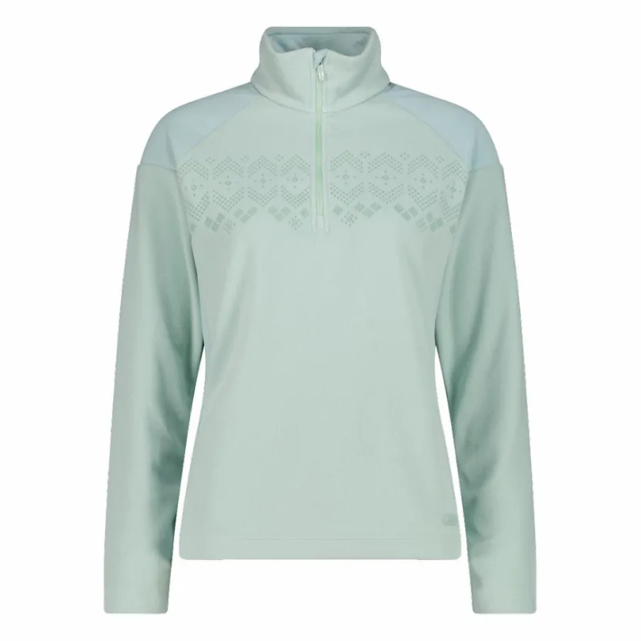 Donna CMP Pile^Pile mezza zip arctic fleece da donna con dettaglio stampato frontale