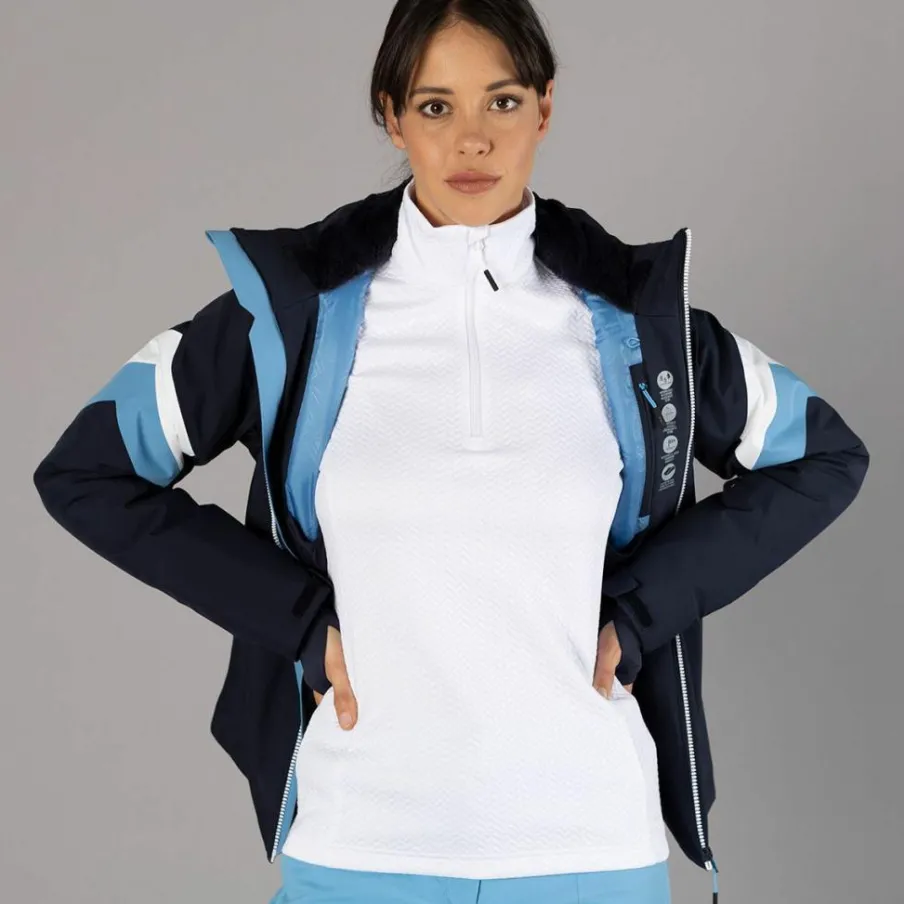 Donna CMP Pile^Pile mezza zip elasticizzato da donna con stampa jacquard