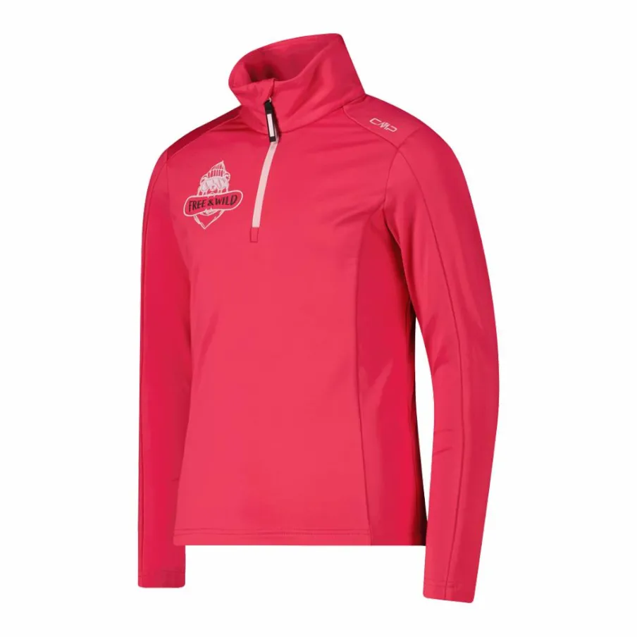 CMP Pile E Felpe^Pile mezza zip Softech da bambina stampato