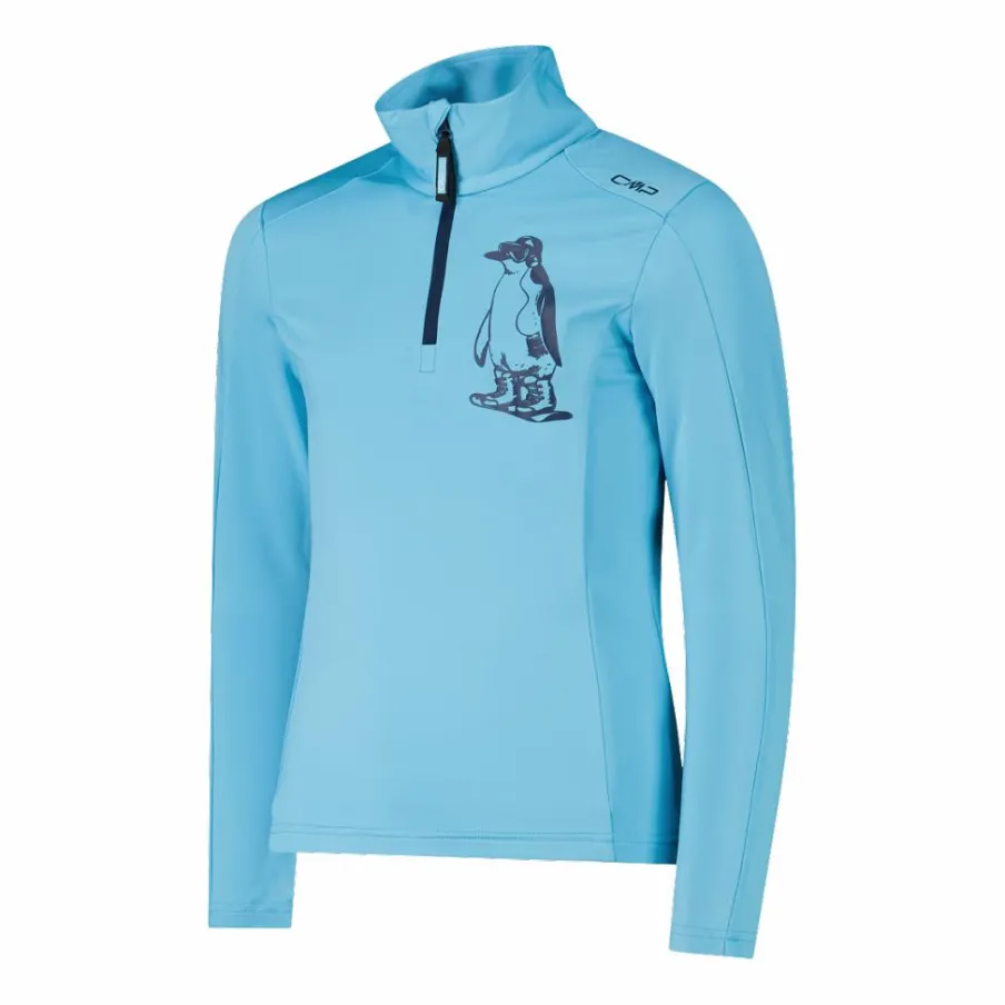 CMP Pile E Felpe^Pile mezza zip Softech da bambina stampato