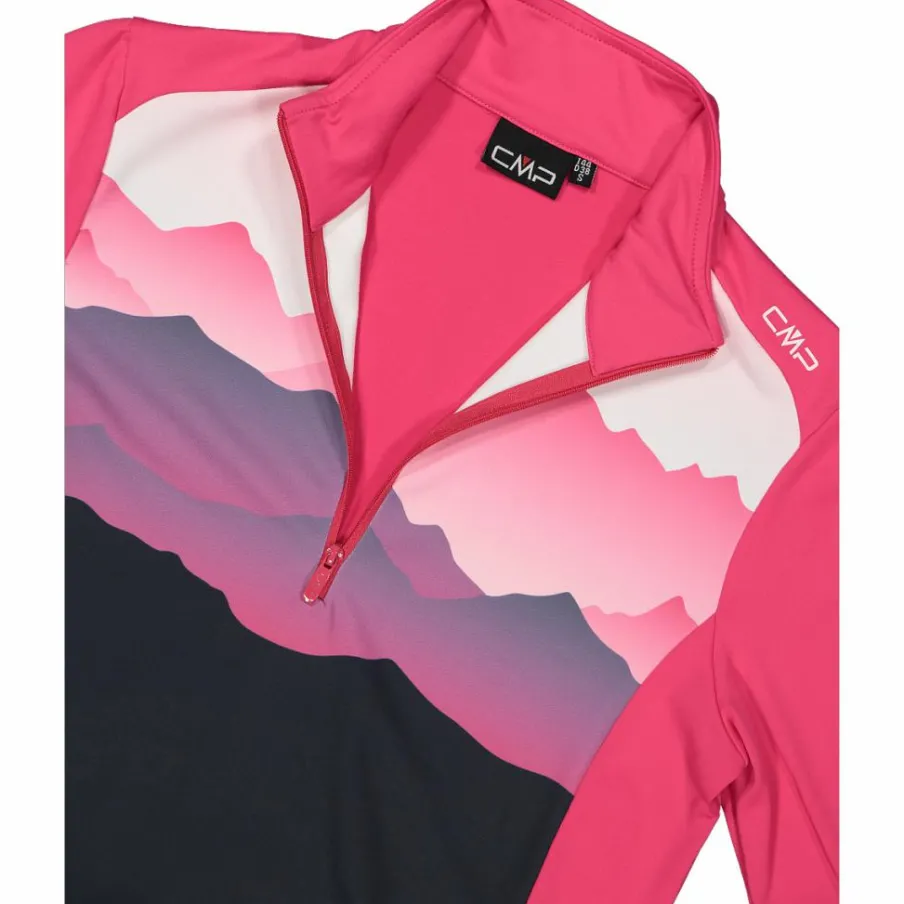 Donna CMP Pile^Pile mezza zip Softech da donna stampato