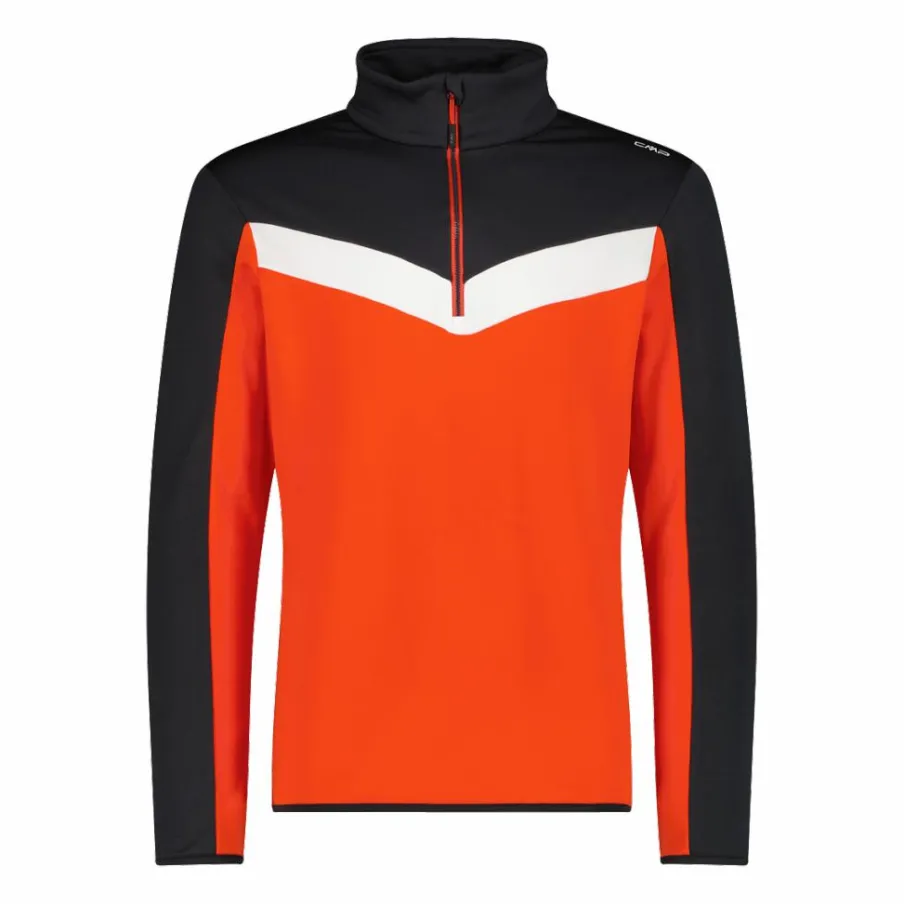 Uomo CMP Pile^Pile mezza zip Stretch Performance da uomo in block color