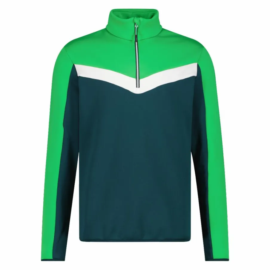 Uomo CMP Pile^Pile mezza zip Stretch Performance da uomo in block color