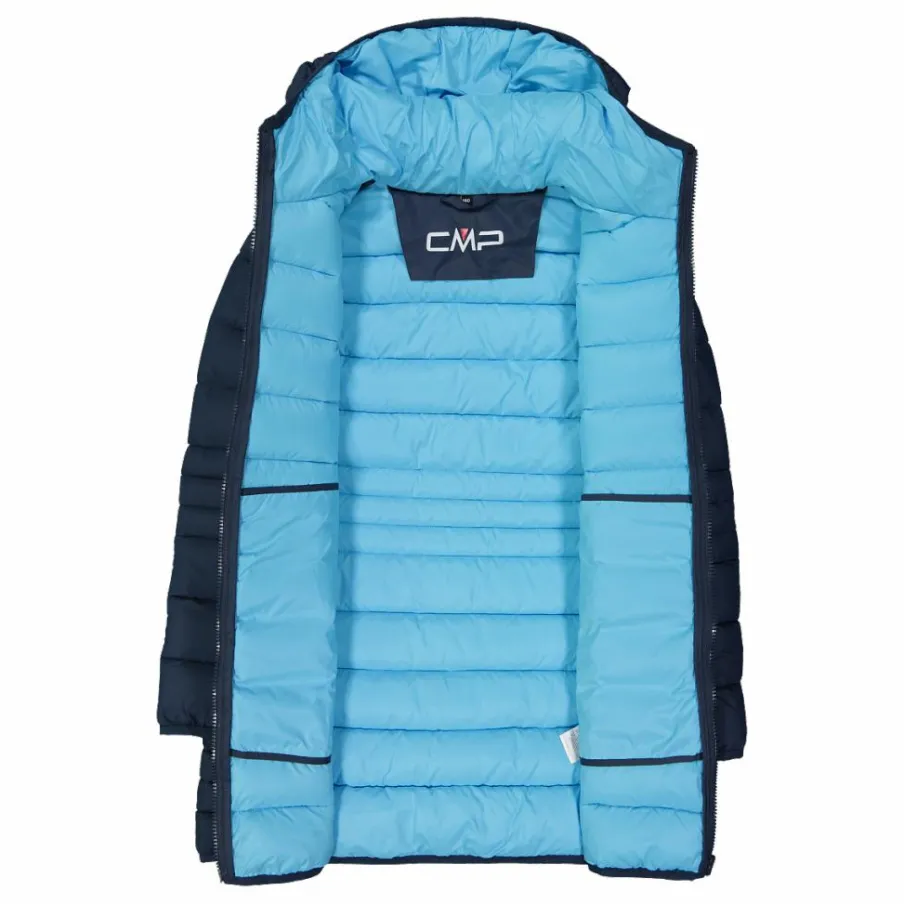 CMP Giacche E Piumini^Piumino lungo da bambina con cappuccio taffeta