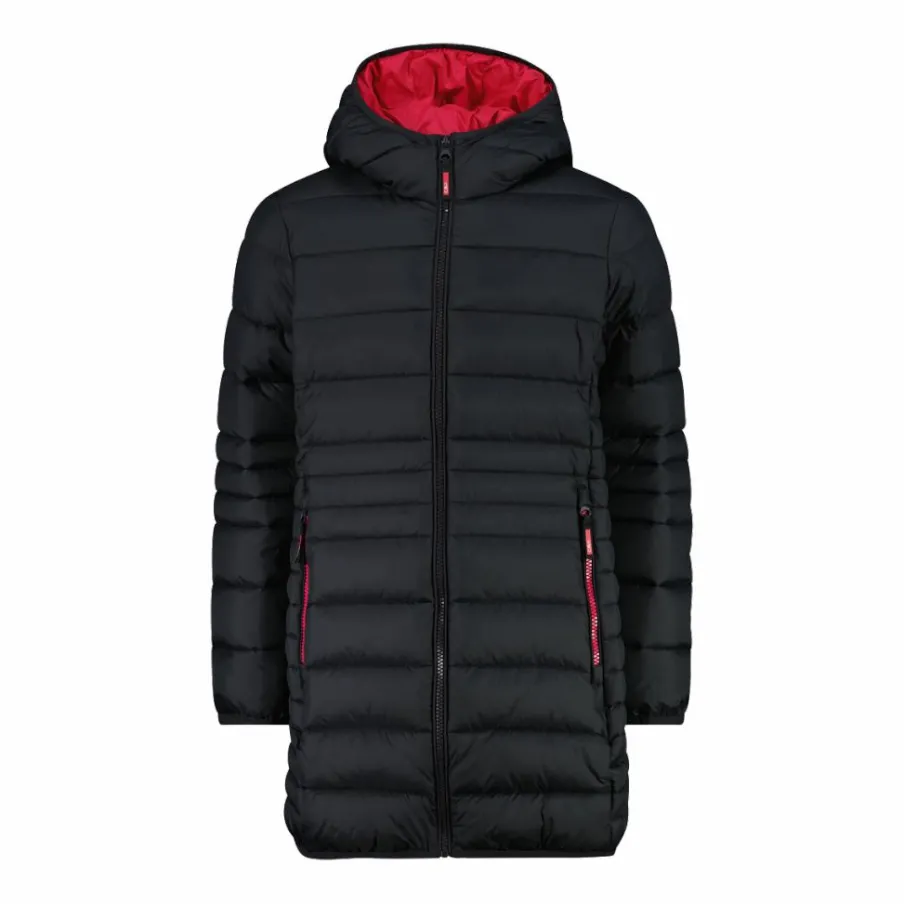 CMP Giacche E Piumini^Piumino lungo da bambina con cappuccio taffeta