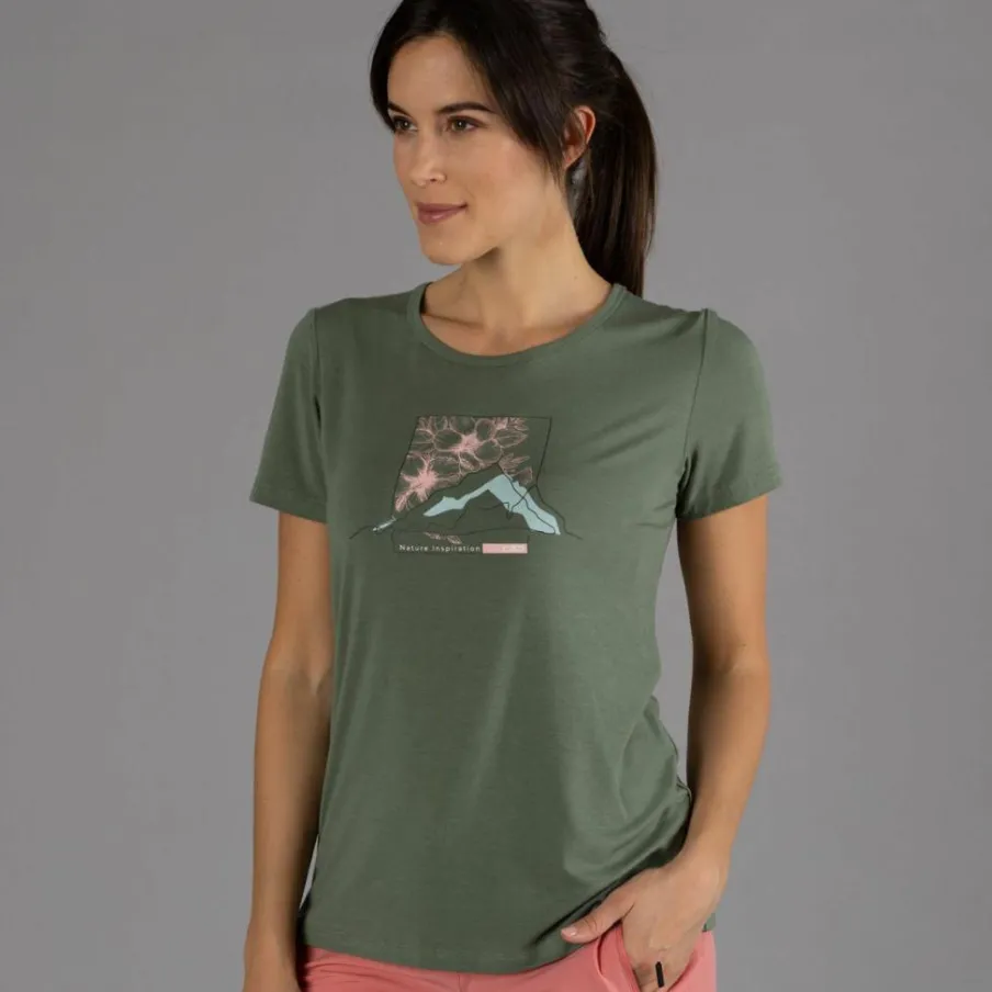 Donna CMP Polo E T-Shirt^T-shirt da donna in Bamboo con stampa floreale