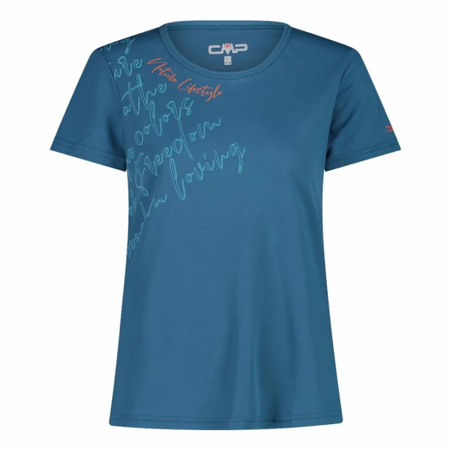 Donna CMP Polo E T-Shirt^T-shirt piquet con stampa sul fronte da donna
