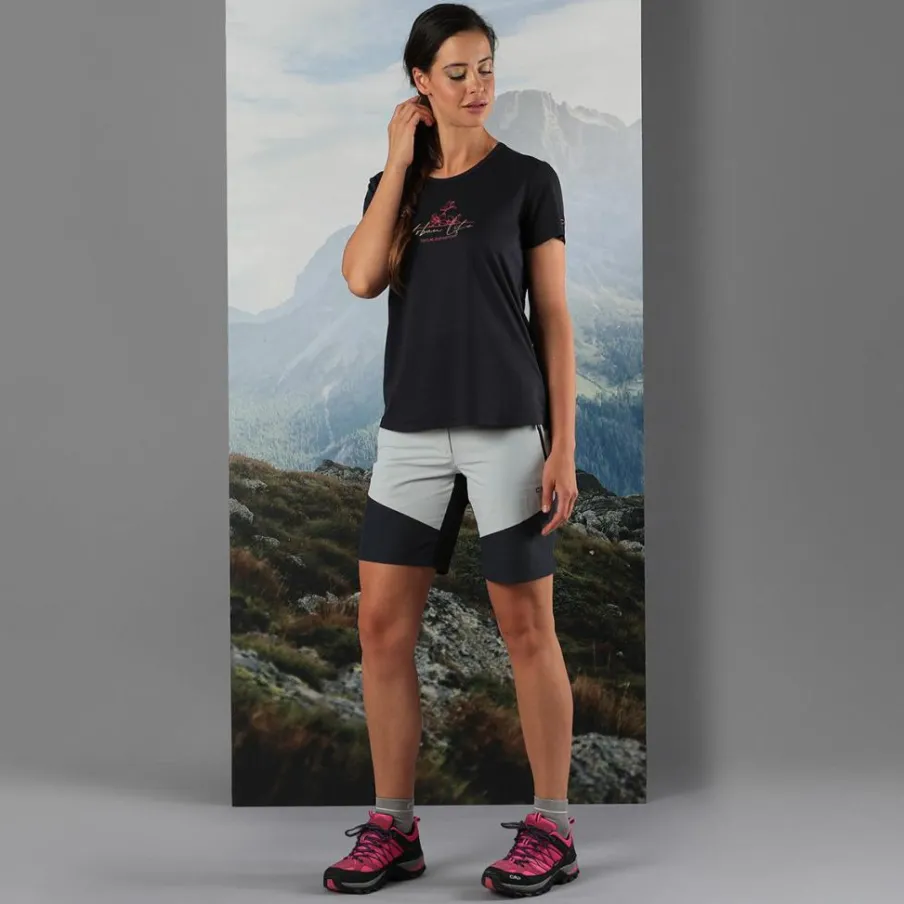 Donna CMP Polo E T-Shirt^T-shirt piquet con stampa sul fronte da donna