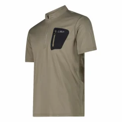 Uomo CMP Polo E T-Shirt^T-Shirt tecnica a mezza zip con taschino da ciclismo da Uomo
