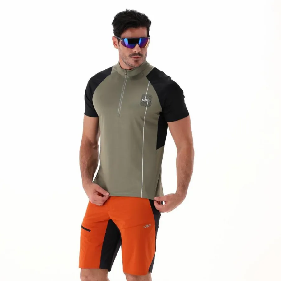 Uomo CMP Polo E T-Shirt^T-shirt tecnica da ciclismo con mezza zip da Uomo