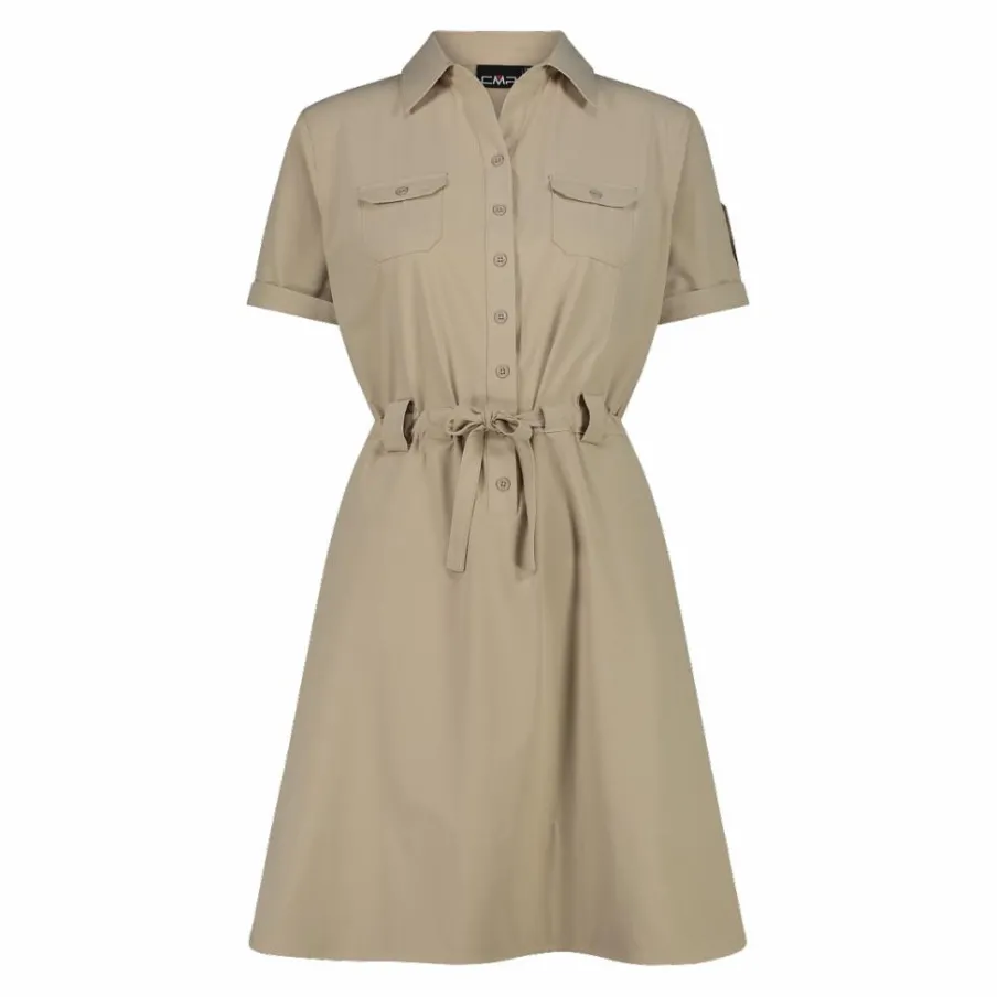 Donna CMP Gonne E Vestiti^Vestito da donna con collo a polo in tessuto stretch