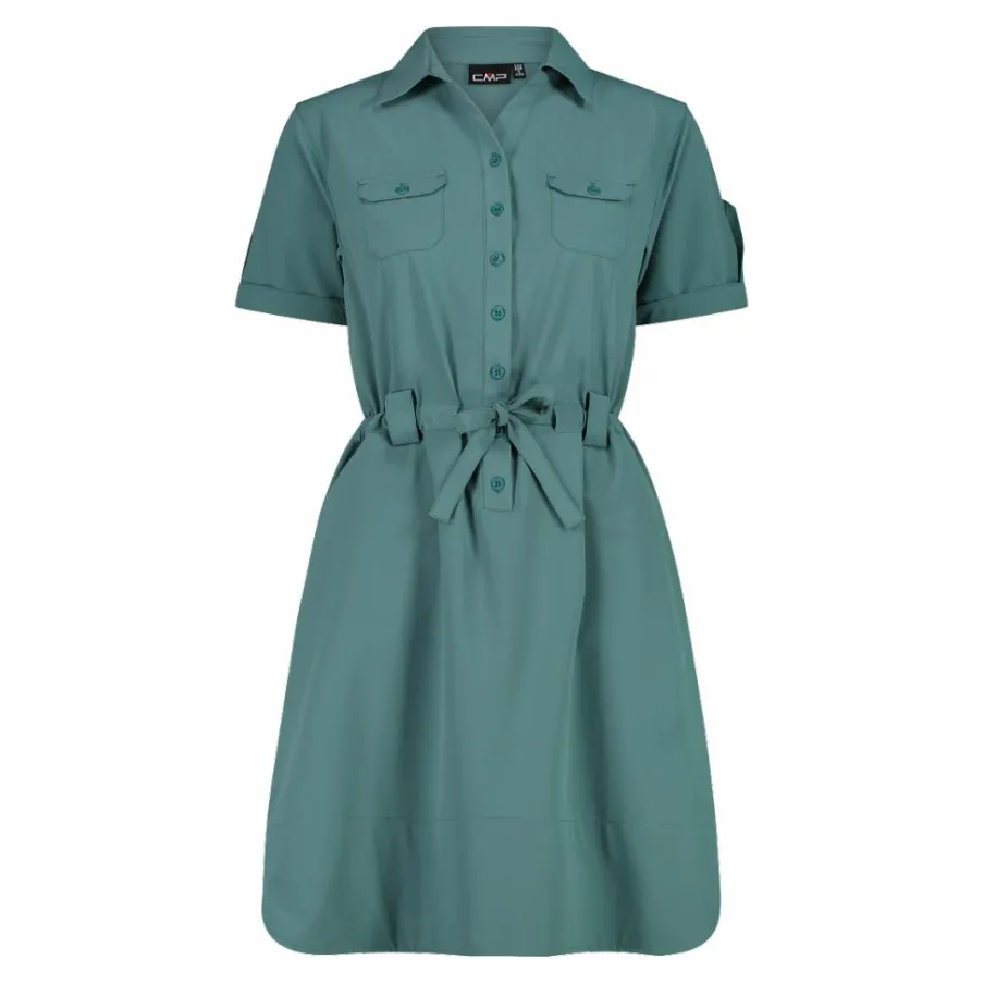 Donna CMP Gonne E Vestiti^Vestito da donna con collo a polo in tessuto stretch